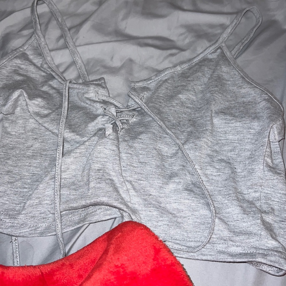 Shein grey crop top